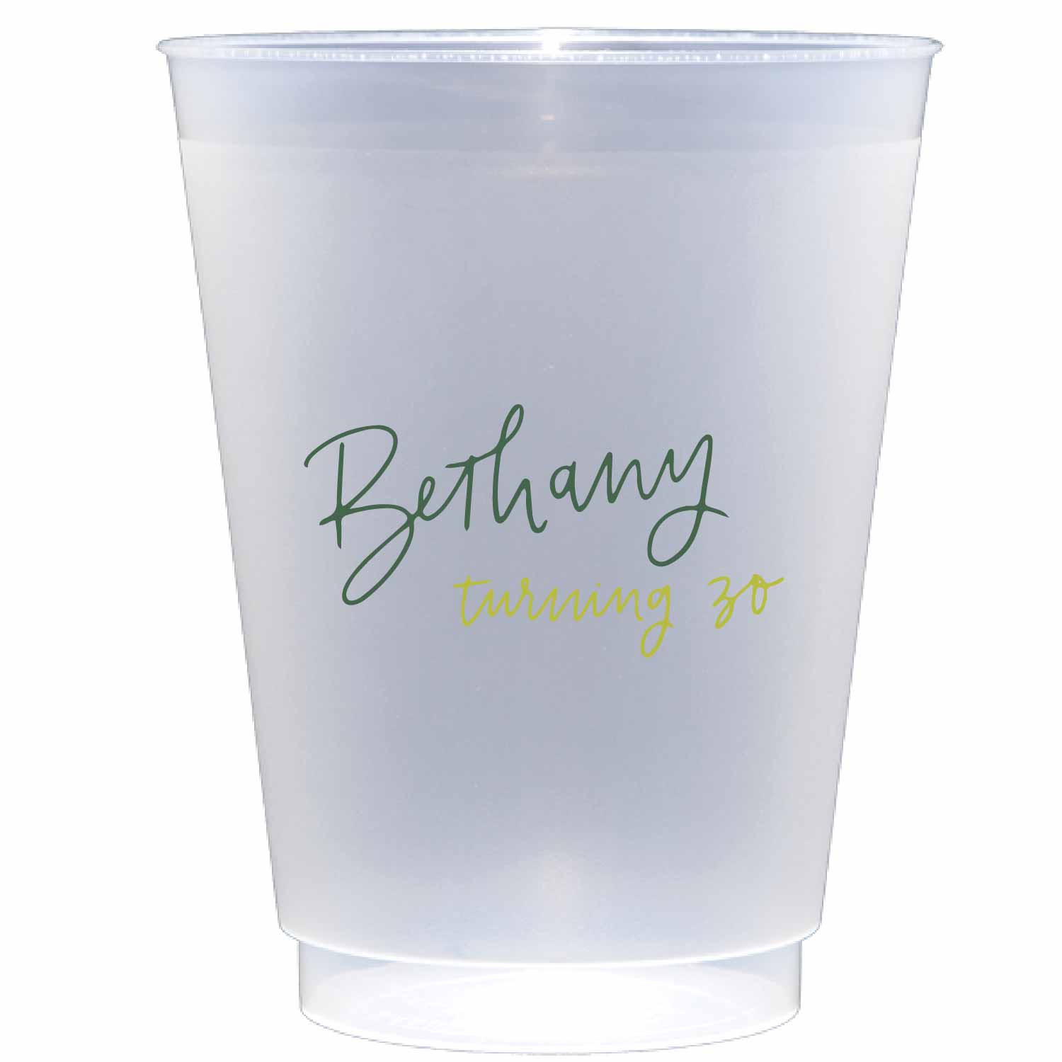 Personalized hand lettering | Frosted flex cup