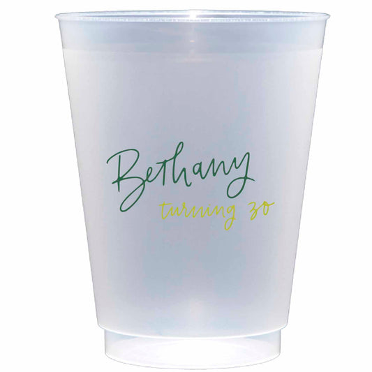 Personalized hand lettering | Frosted flex cup