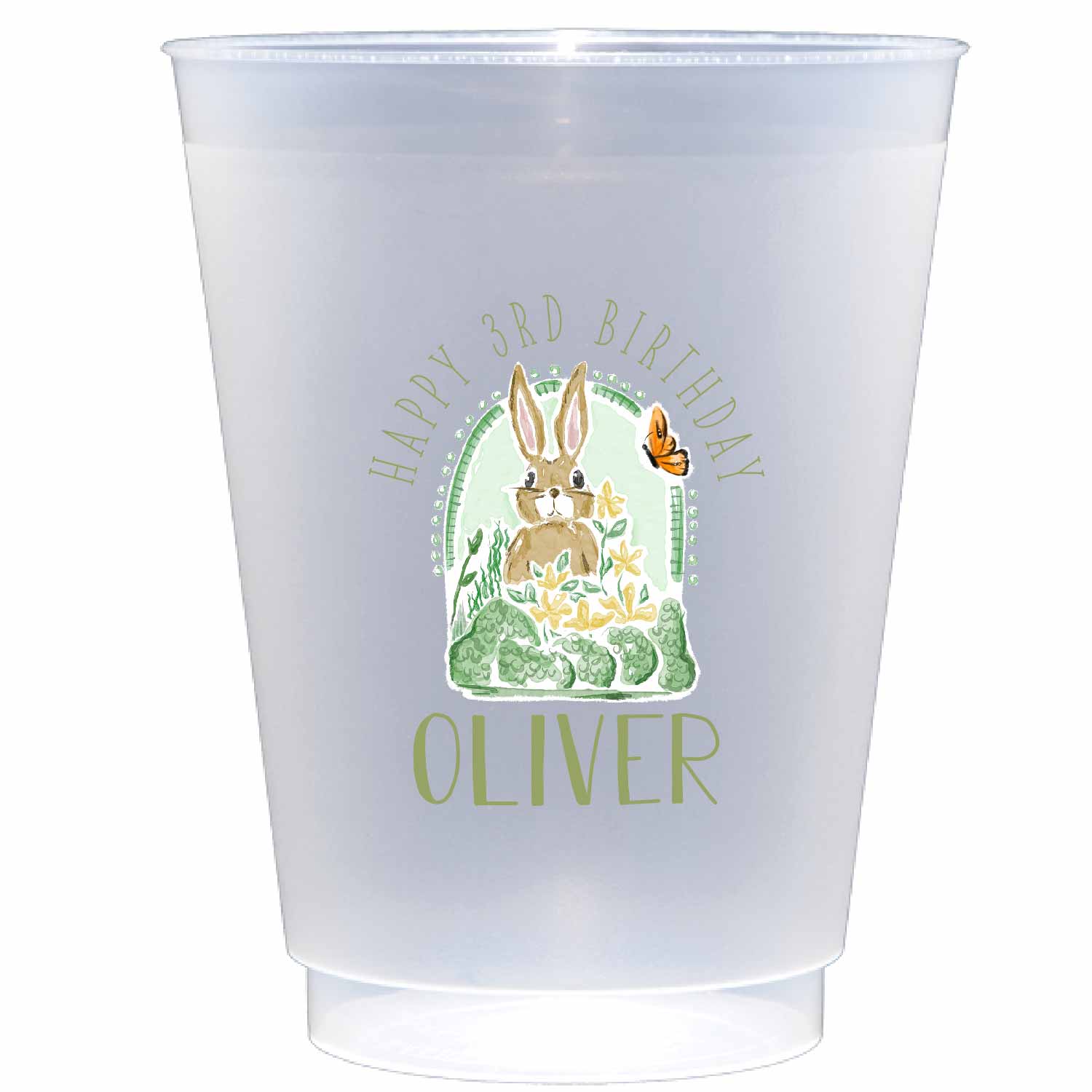 personalized birthday rabbit | Frosted flex cup