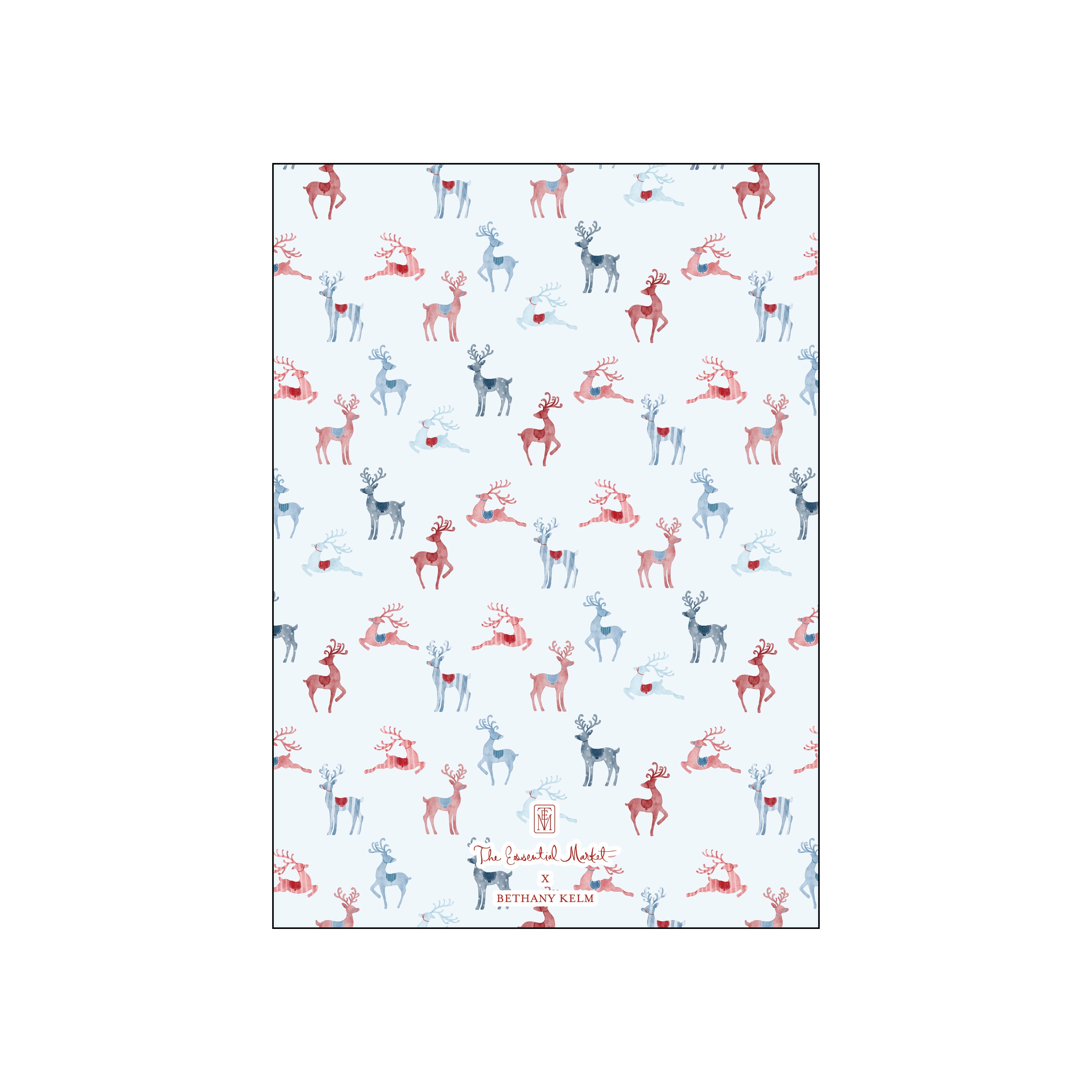 blue and red reindeer | holiday card | bethany kelm