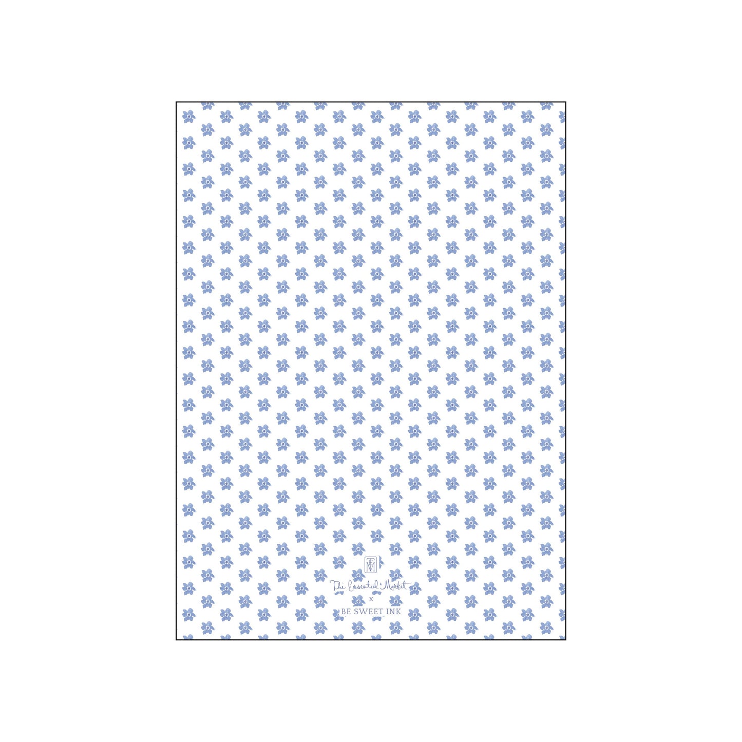blue and white floral | holiday card | be sweet ink