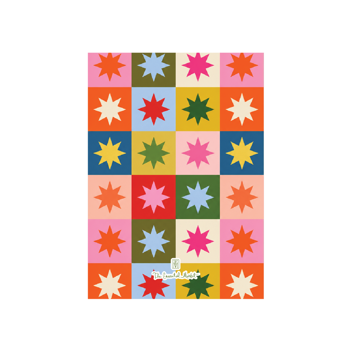 peace and joy patchwork | holiday card | flat print | die-cut shape