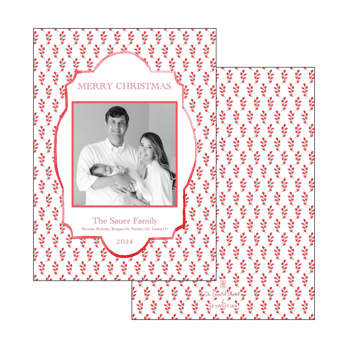 red berry frame | holiday card | be sweet ink
