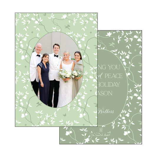 sage bloom christmas | holiday card | digital printed