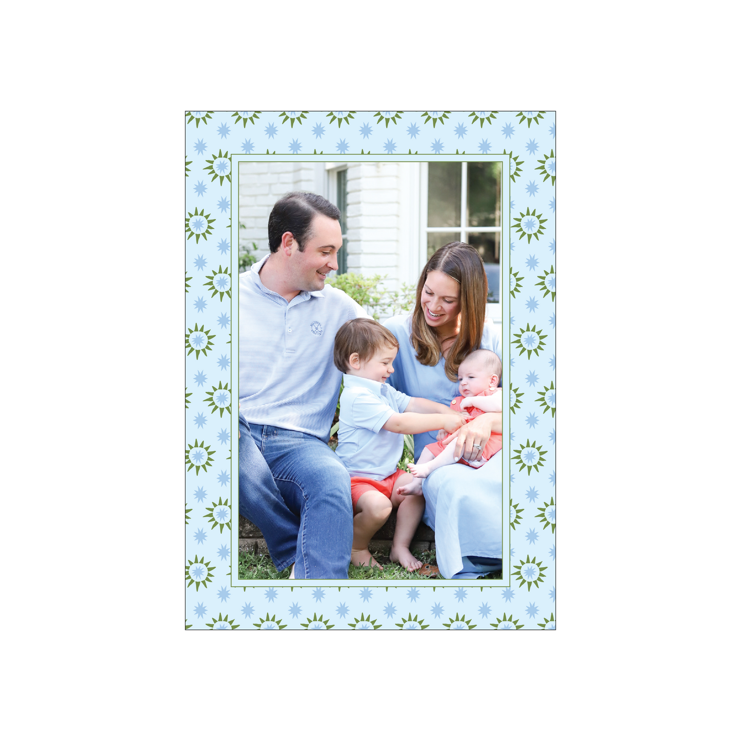 blue and olive starburst | holiday card | digital printed