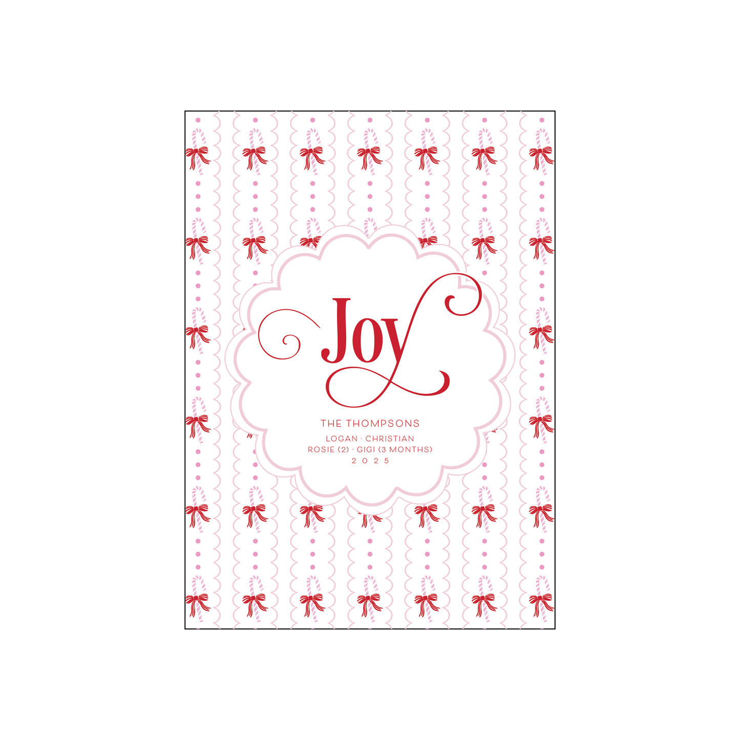 candy cane scallop | holiday card | digital printed