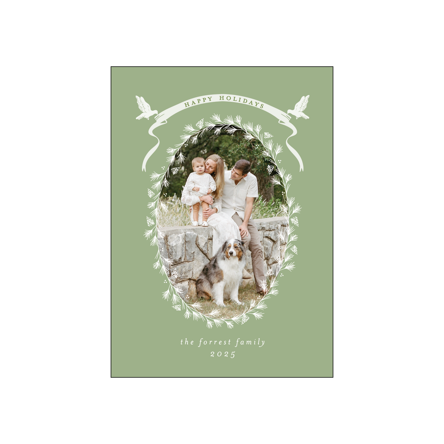 holiday dove | holiday card | digital printed