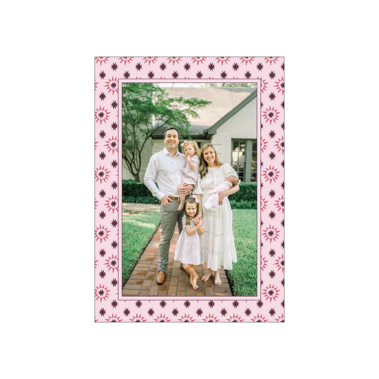 pink and berry starburst | holiday card | digital printed