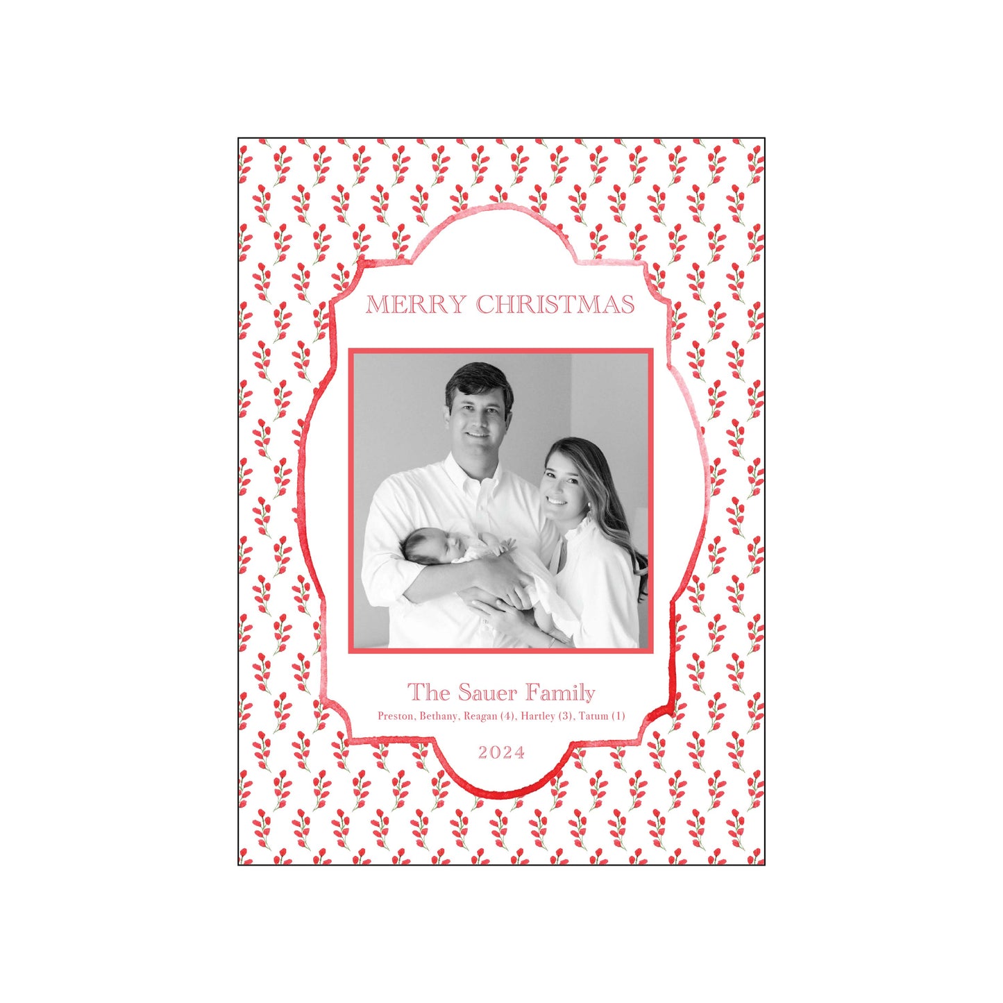 red berry frame | holiday card | be sweet ink