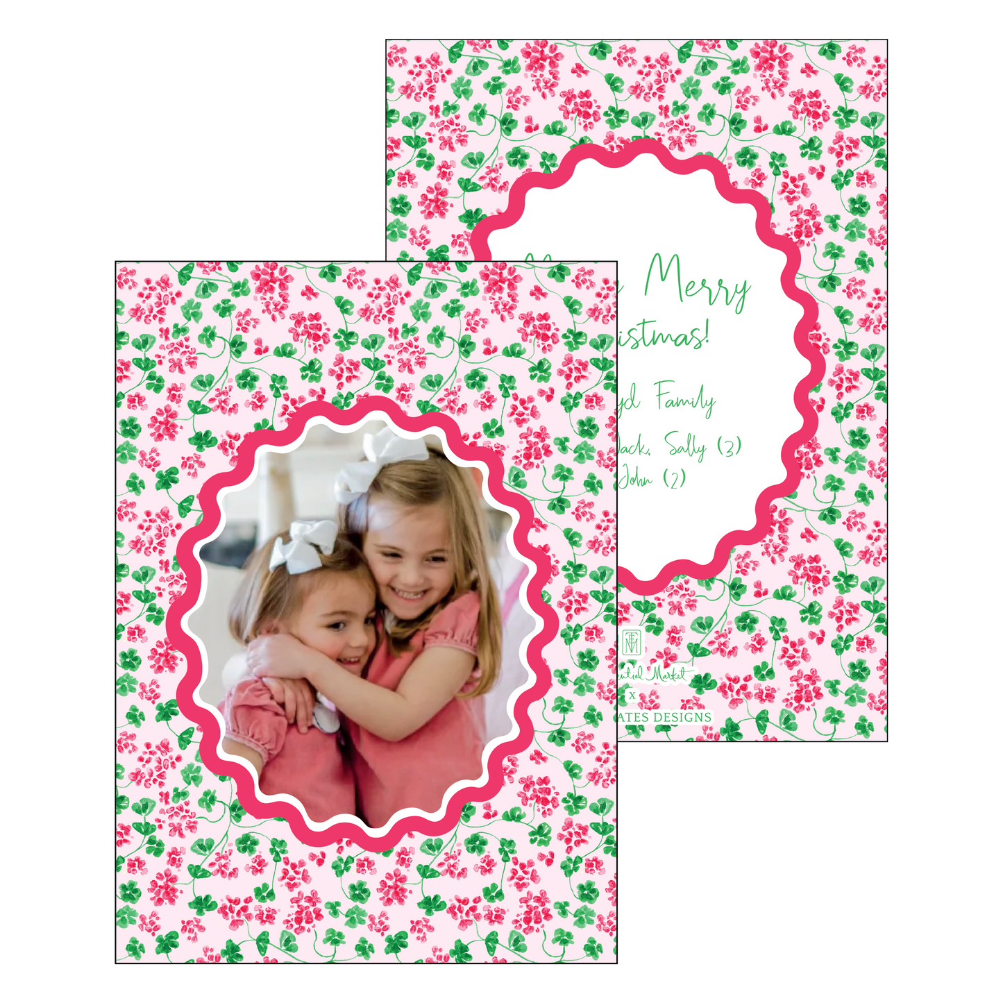 christmas geraniums | holiday card | pearly gates designs