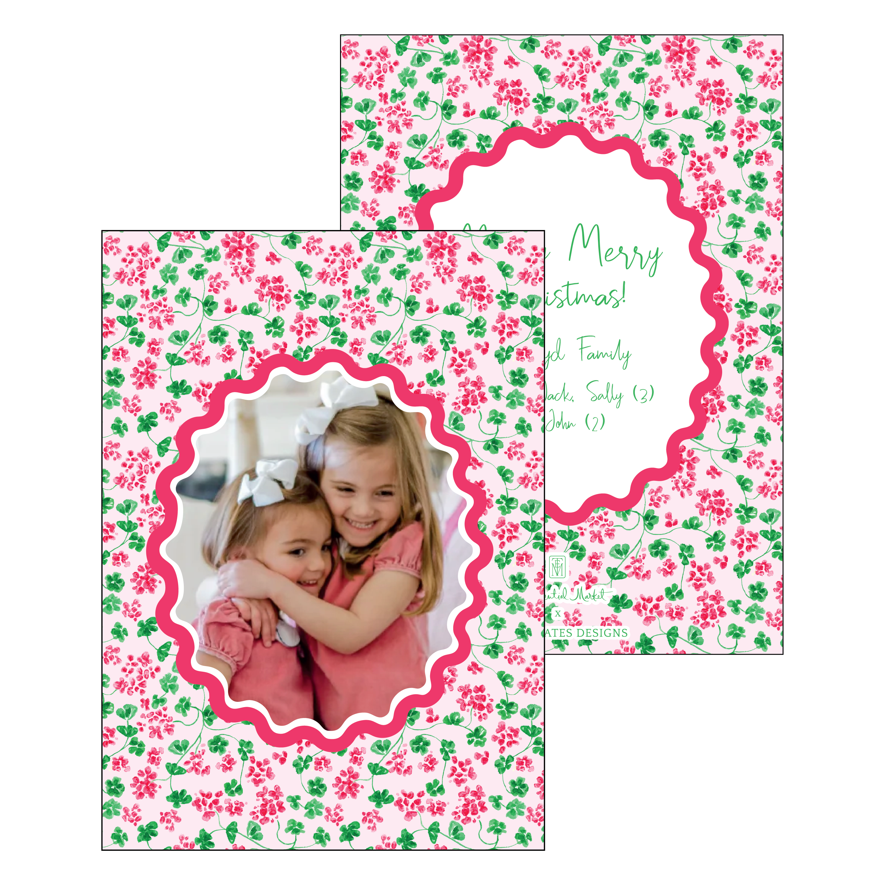 christmas geraniums | holiday card | pearly gates designs