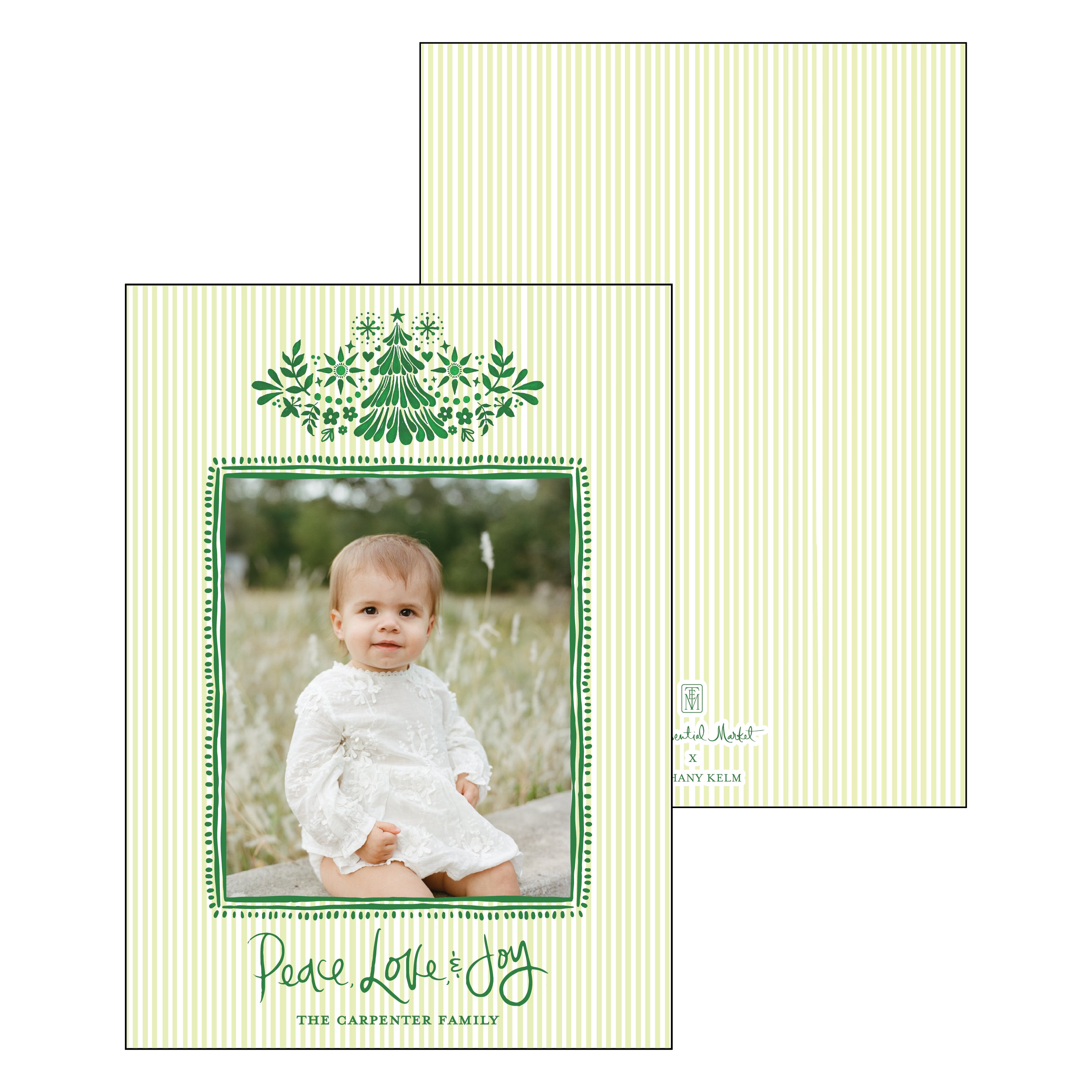 christmas otomi green | holiday card | bethany kelm