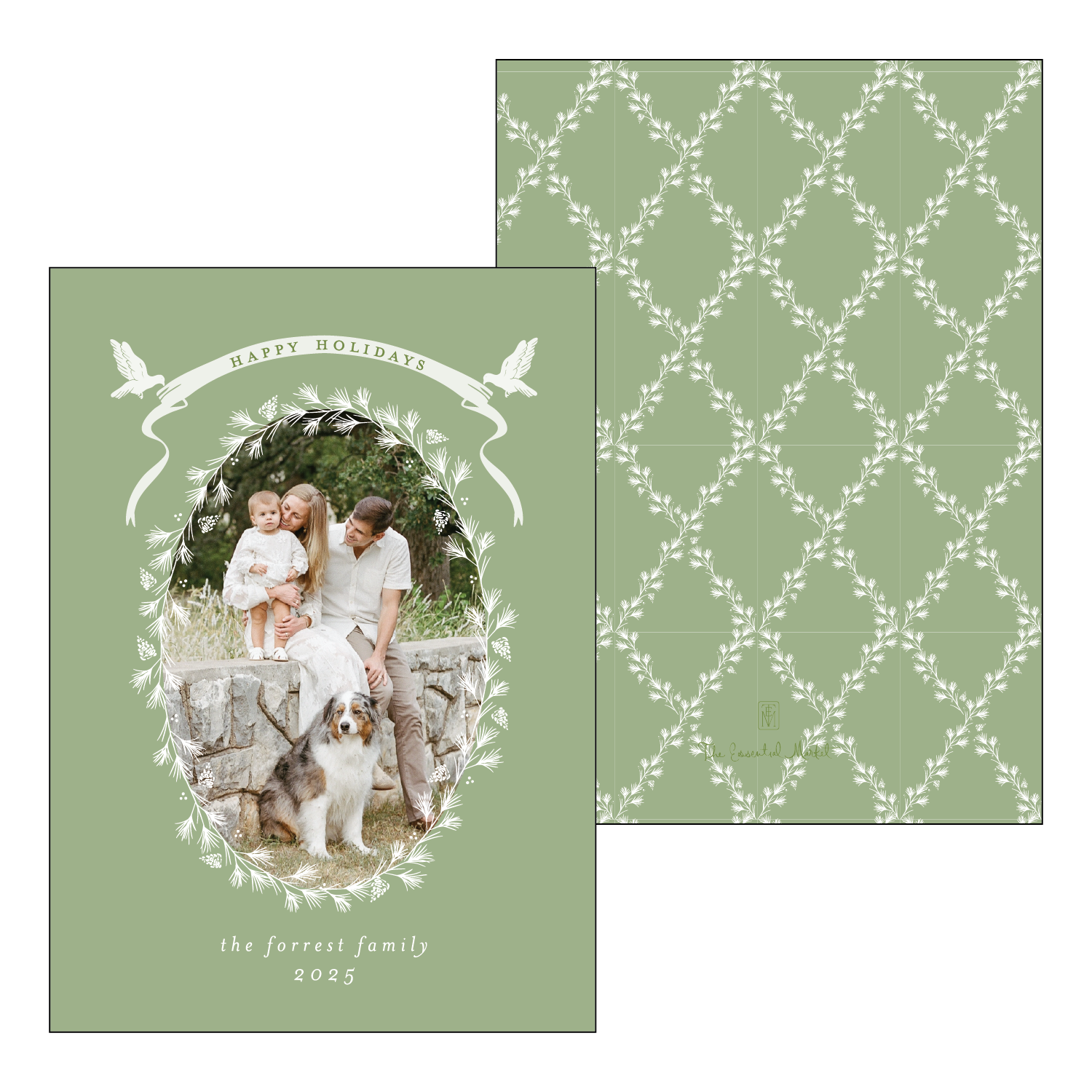 holiday dove | holiday card | digital printed