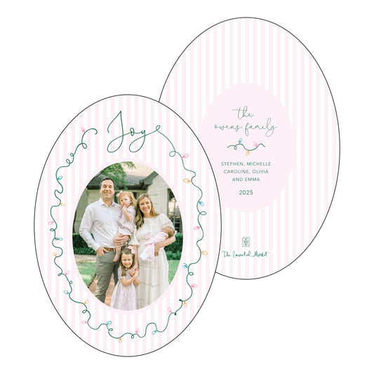 joyful lights | holiday card | digital printed | oval shape