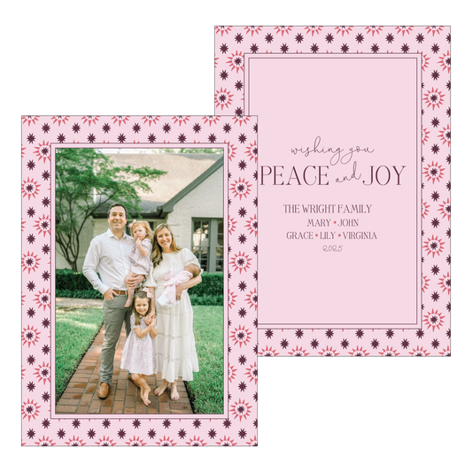 pink and berry starburst | holiday card | digital printed