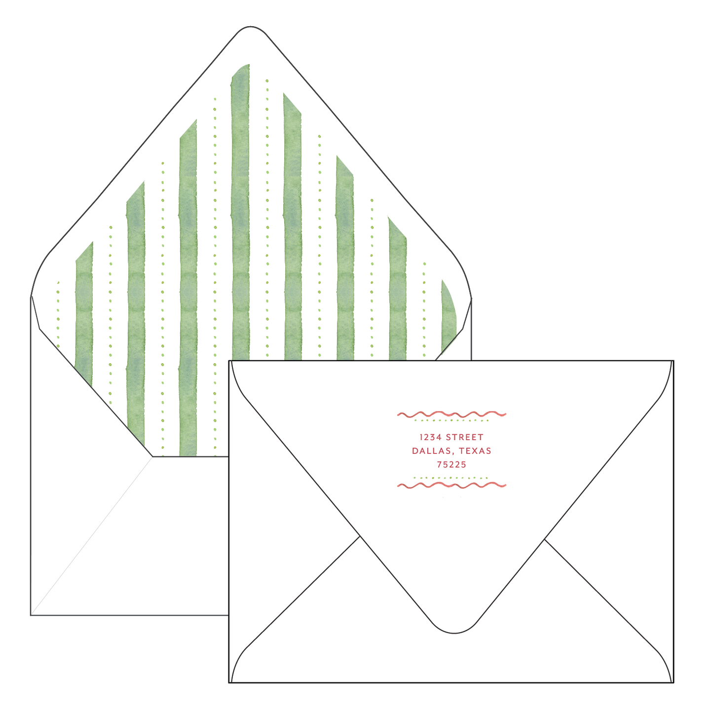 bright green stripes | holiday card | digital printed