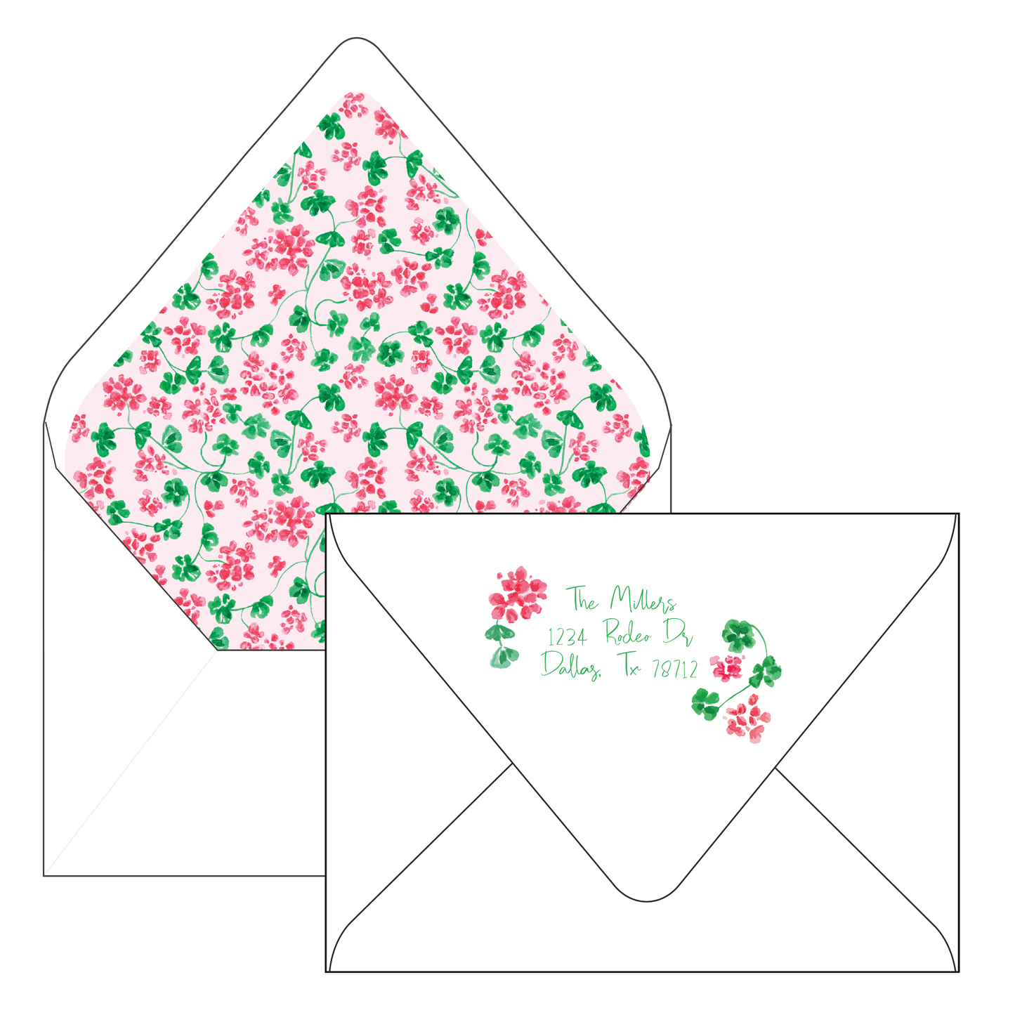 christmas geraniums | holiday card | pearly gates designs