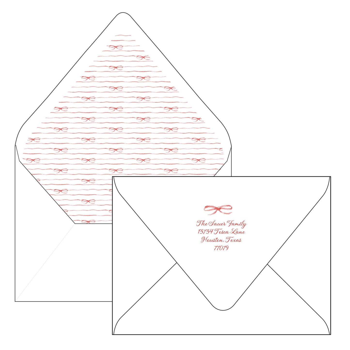 holiday wreath and painted bow | holiday card | be sweet ink