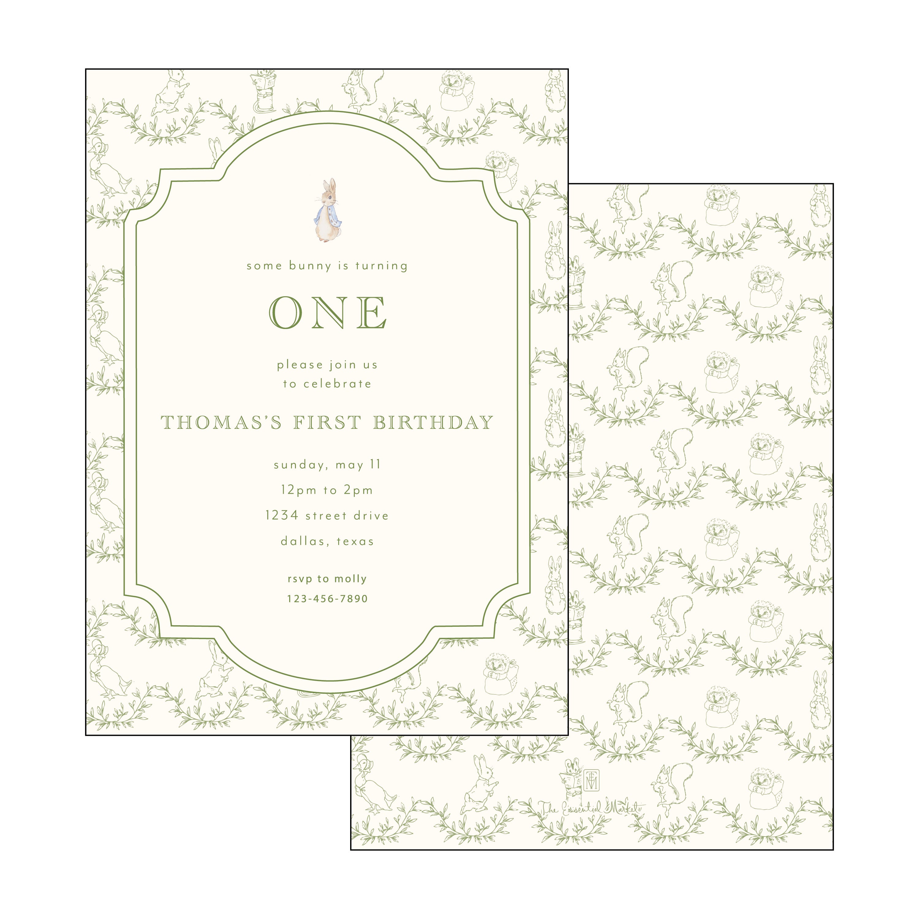 peter rabbit birthday | invitation