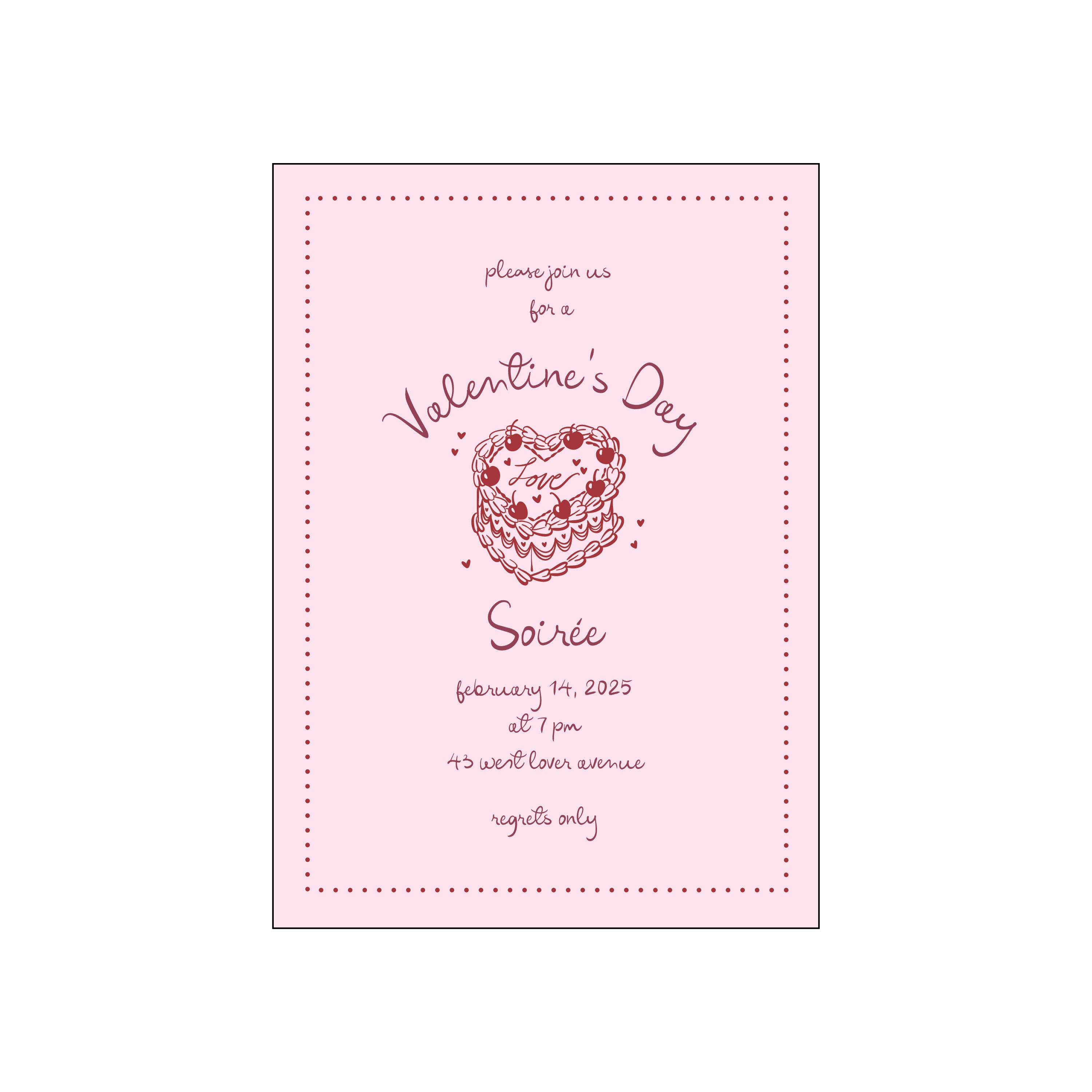 vday cake | invitation