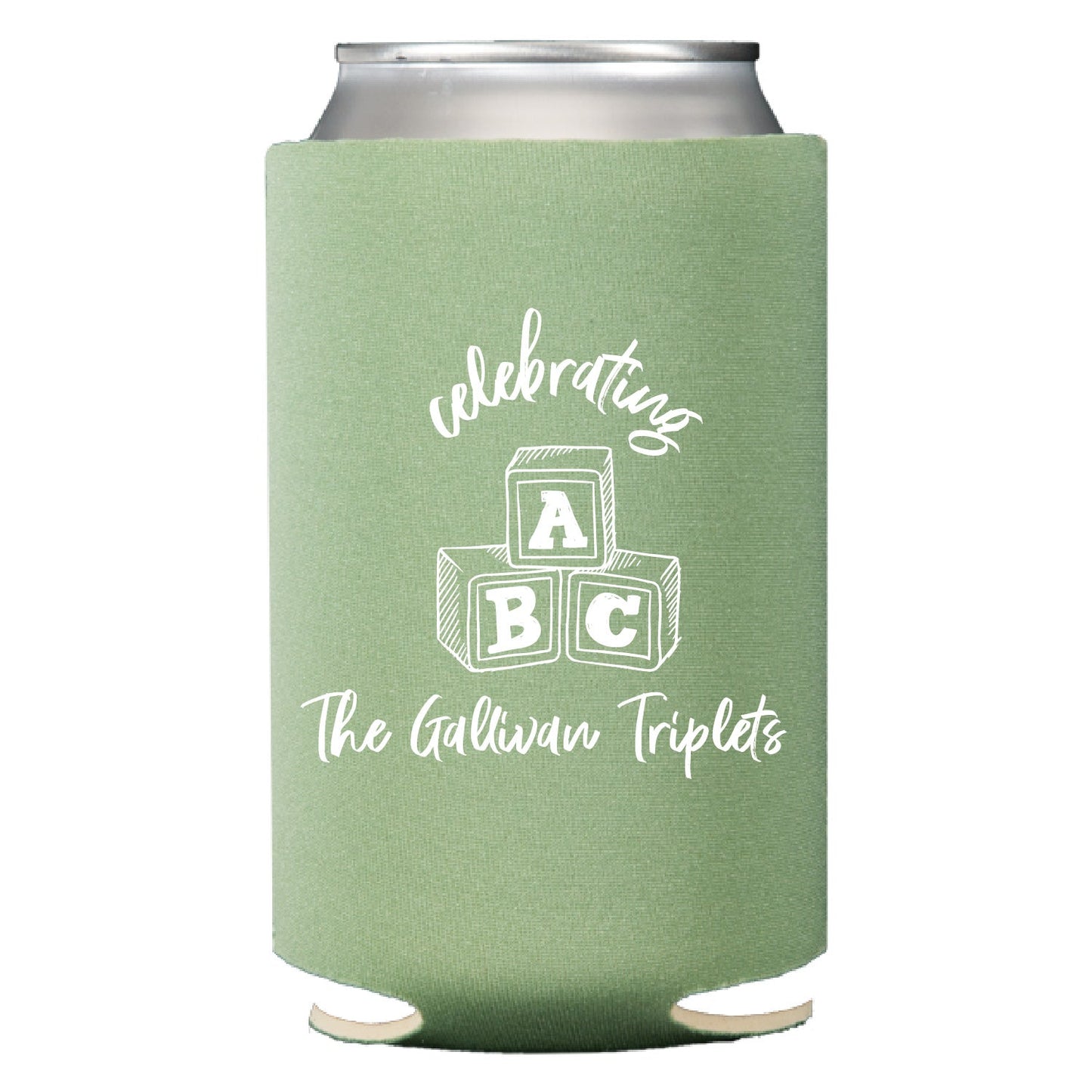 abc baby shower | can cooler