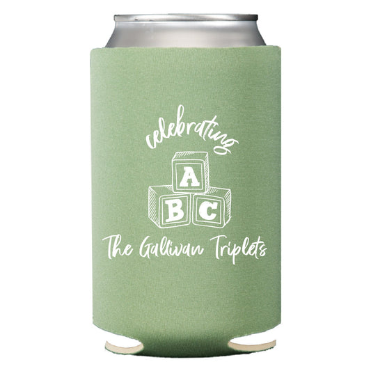 abc baby shower | can cooler