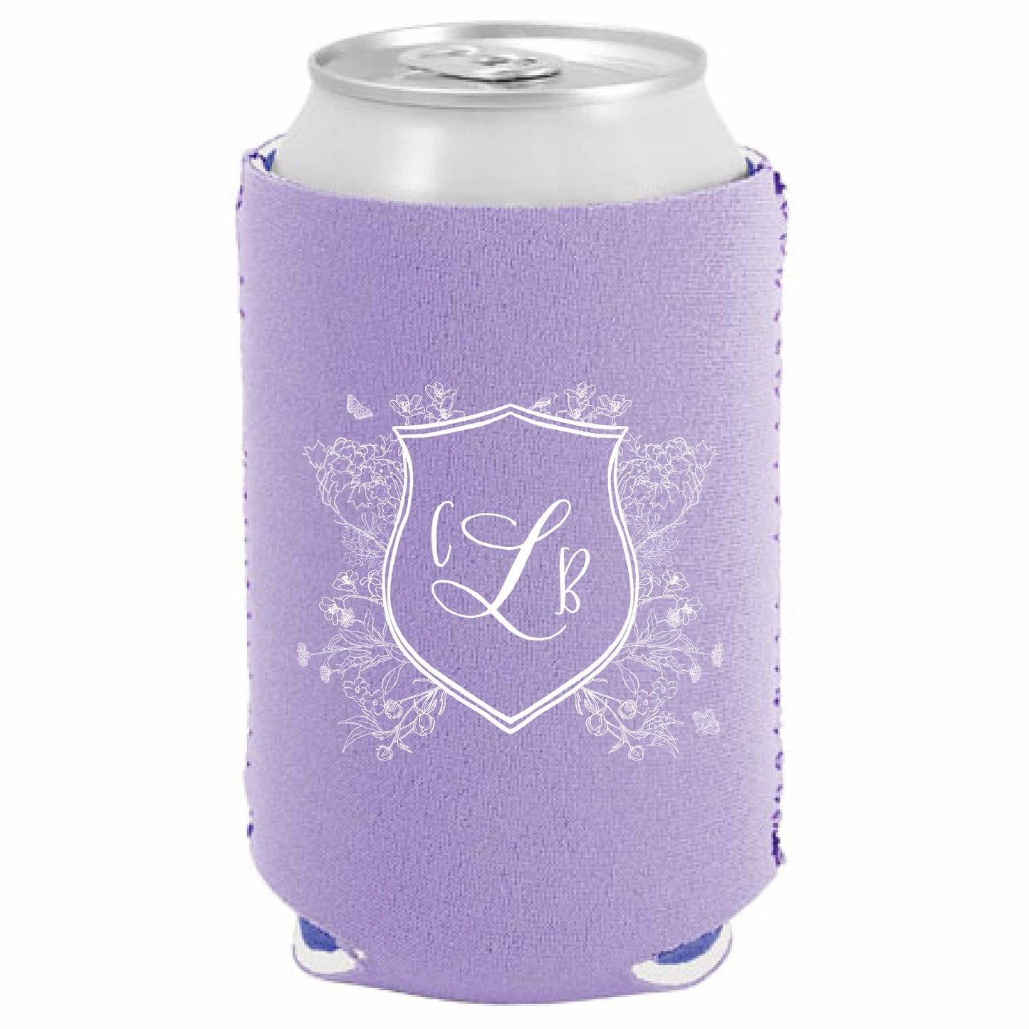 floral crest | can cooler