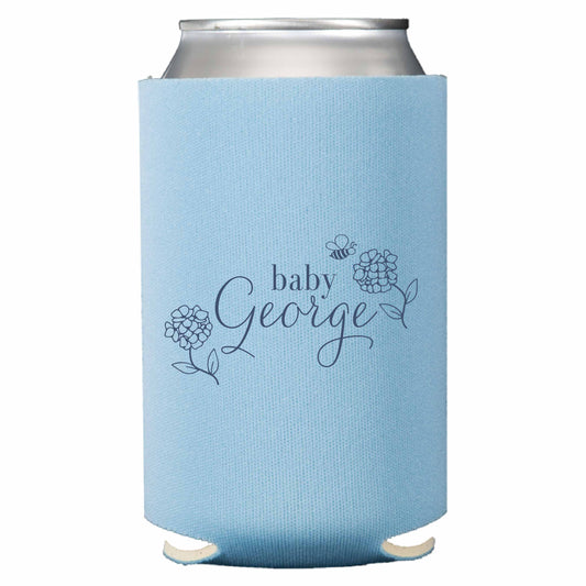 blue florals | can cooler