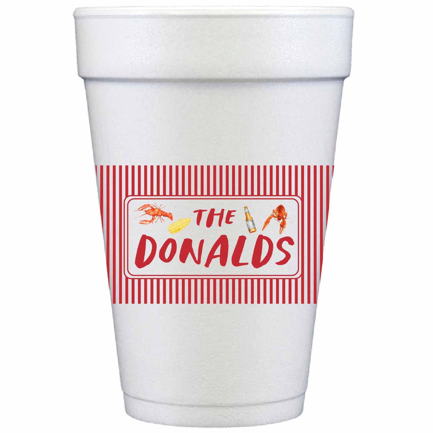 crawfish boil personalized styrofoam cup