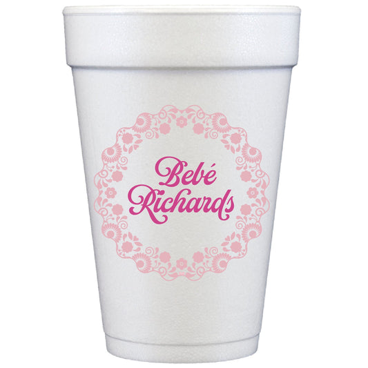 fiesta bebe personalized styrofoam cup
