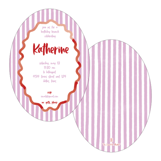 pink stripes | invitation