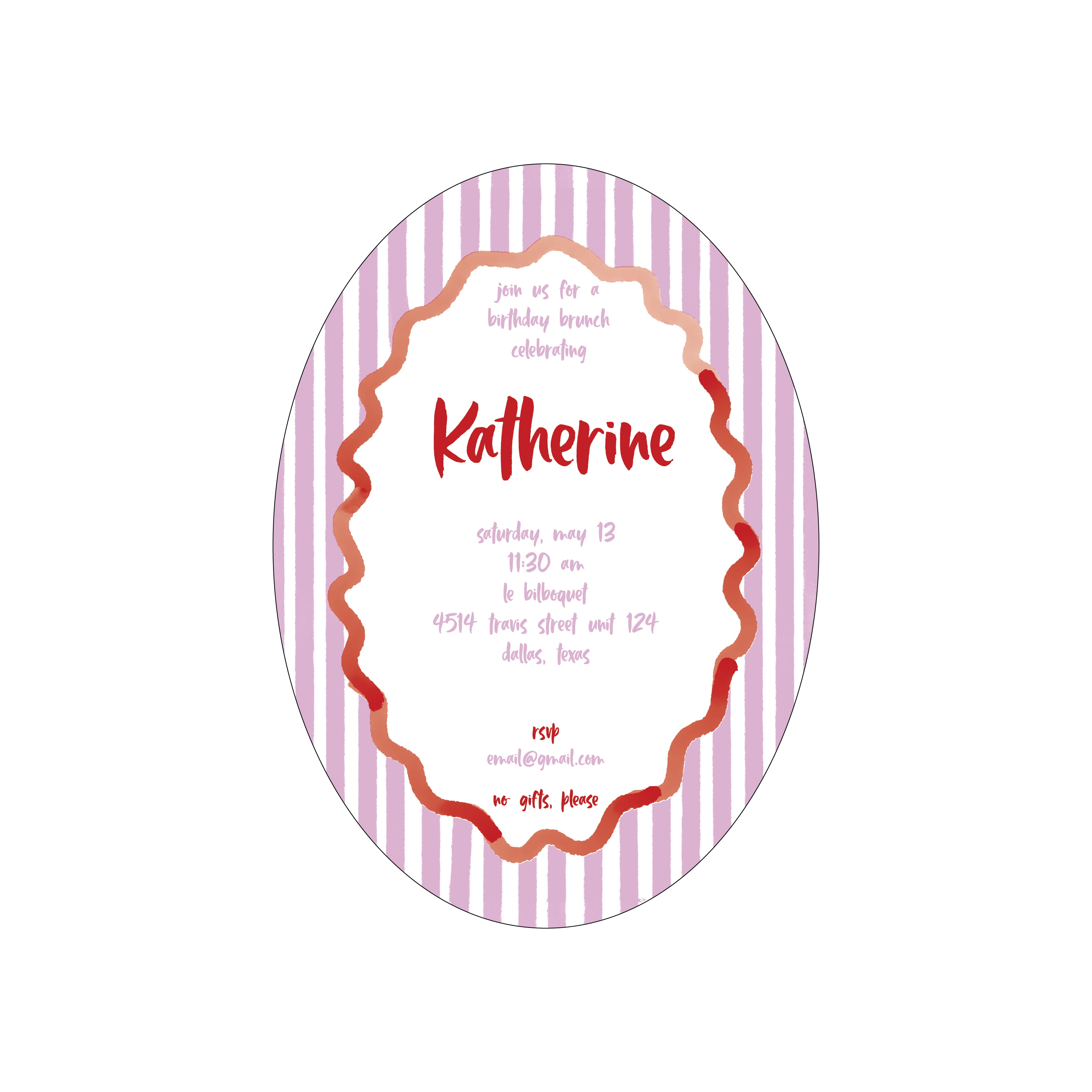 pink stripes | invitation
