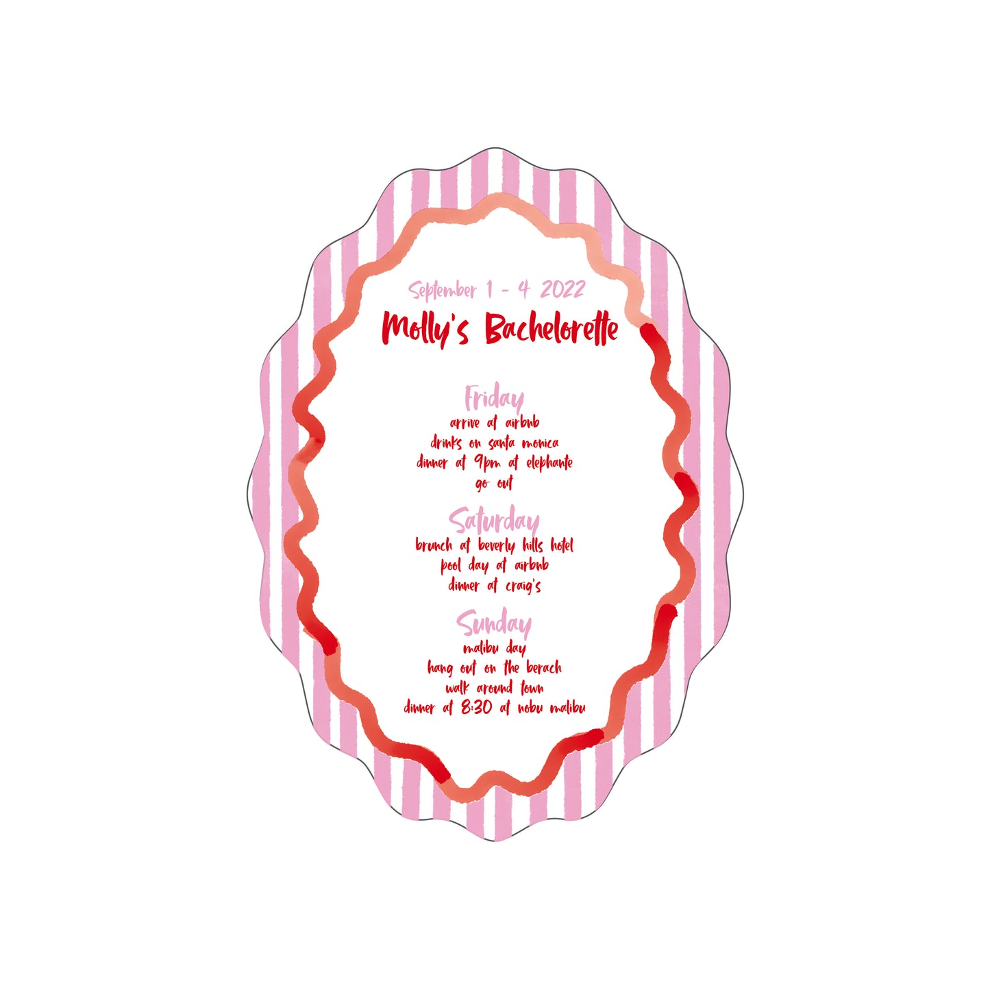 pink stripes | itinerary
