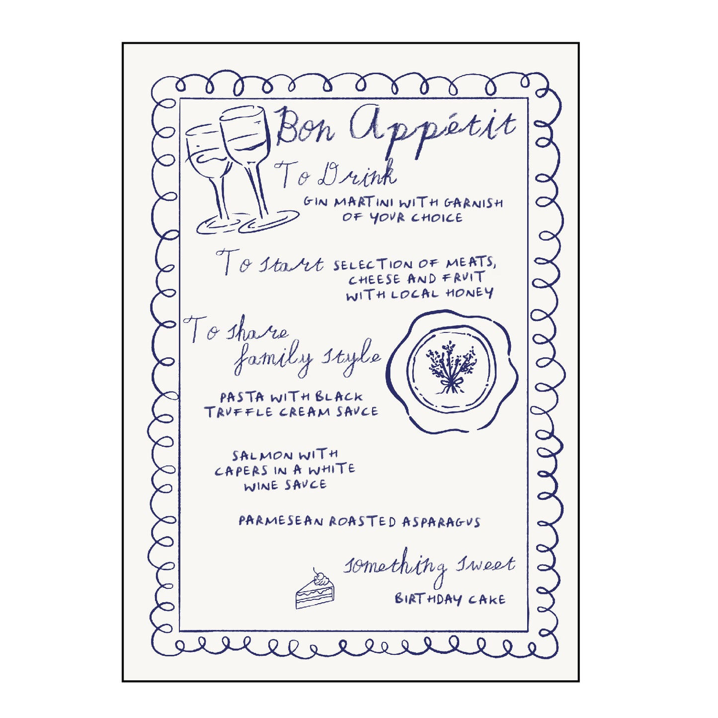 chef's doodles | menus