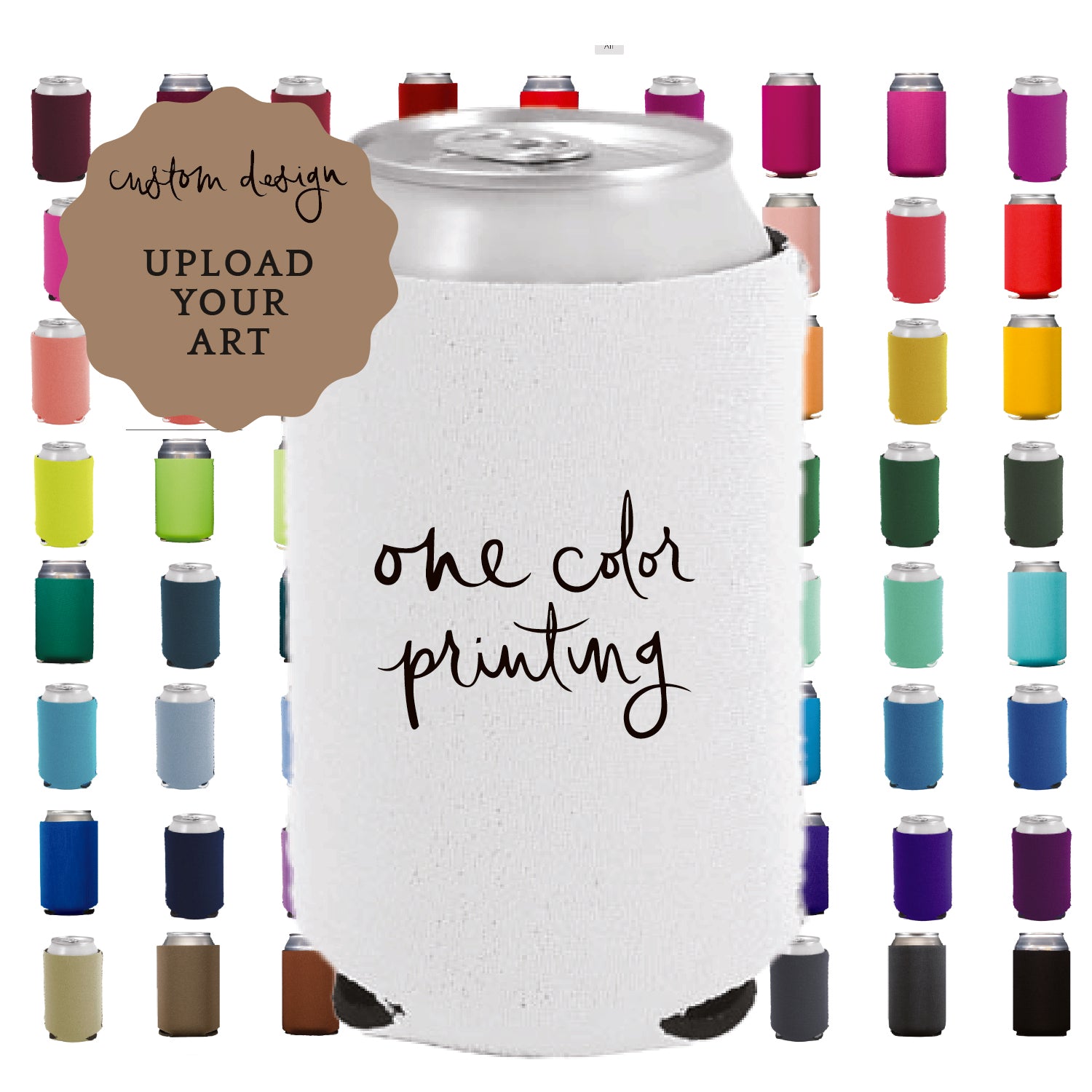 neoprene can coolers | upload your art | 1-color printing