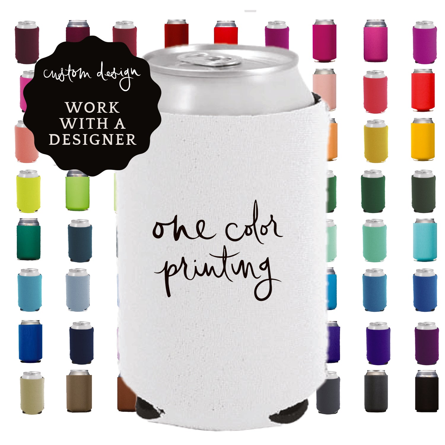 neoprene can coolers | custom design | 1-color printing