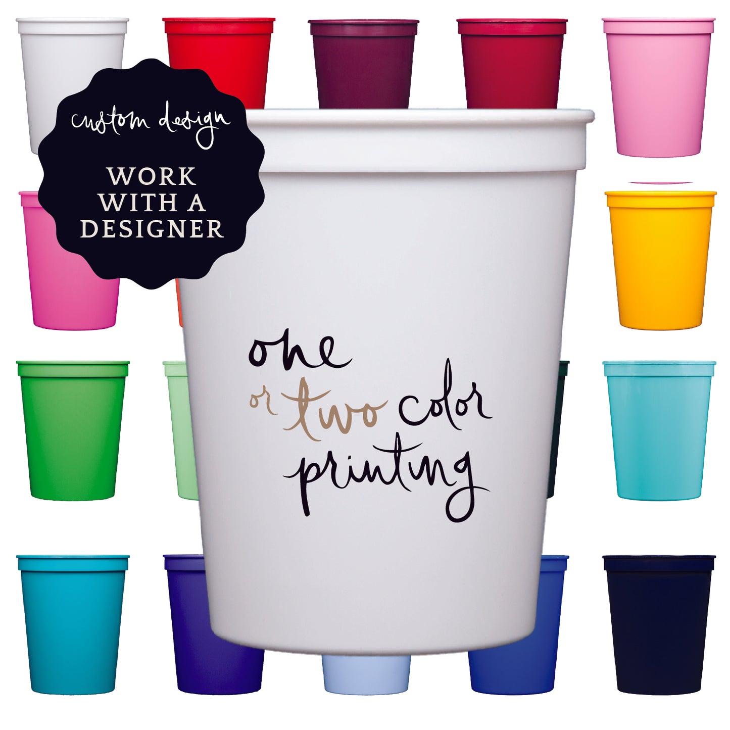 stadium cups | custom design | 1-color printing