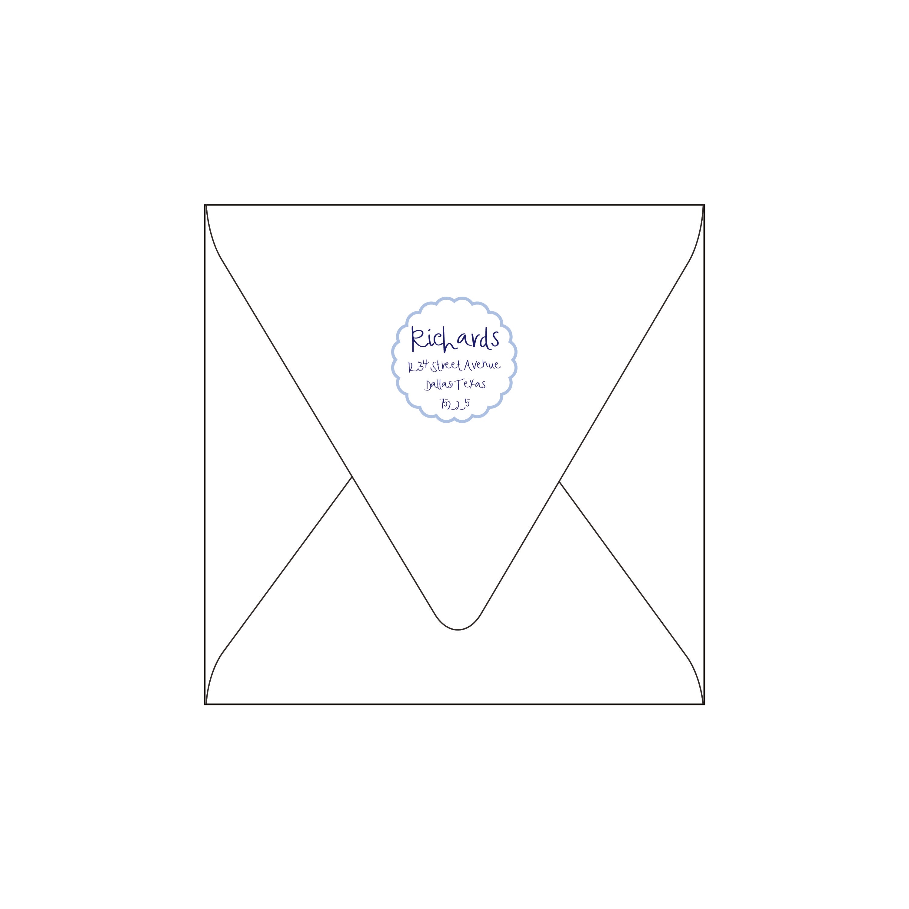 blue christmas scallop | holiday card | digital print