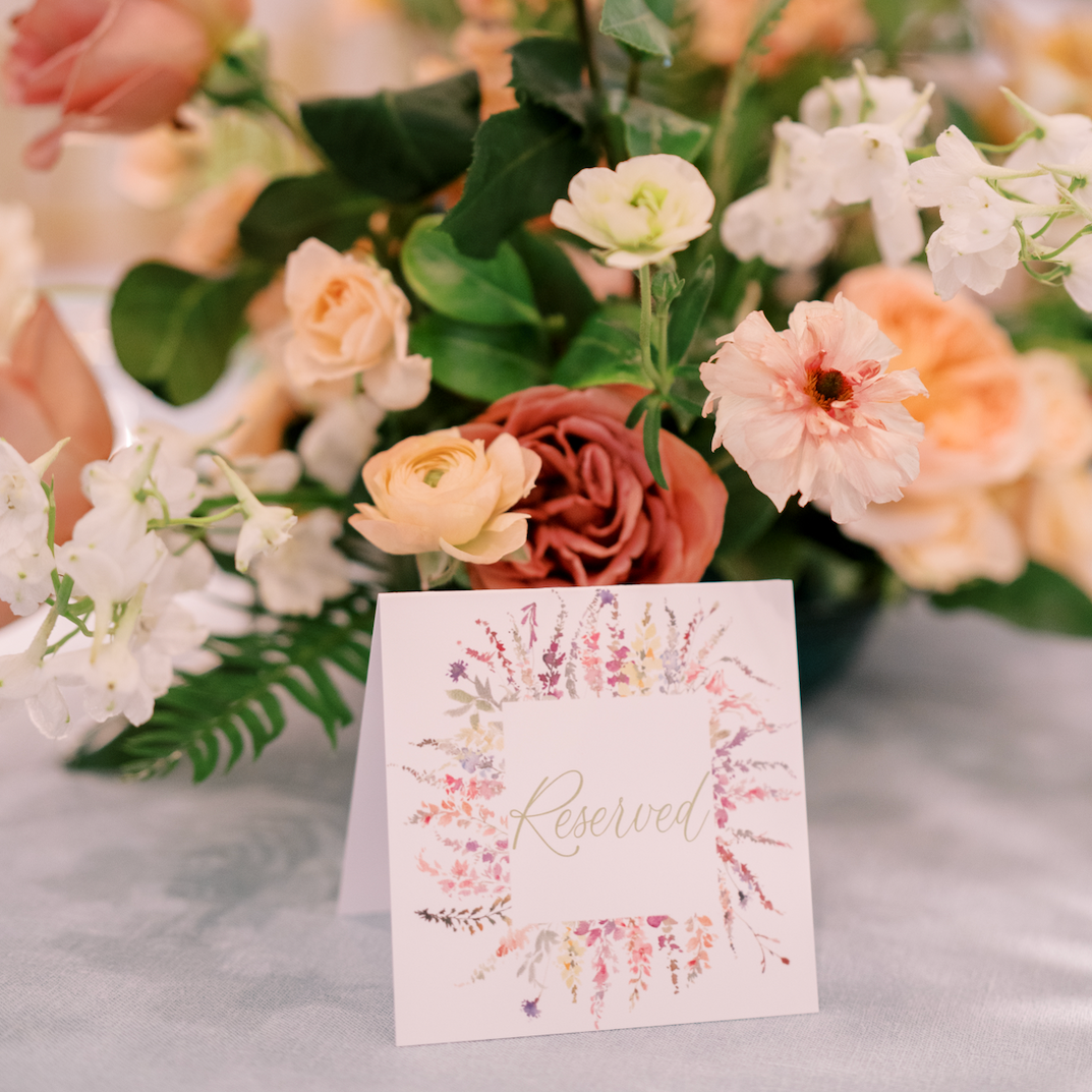 Personalized floral reserved sign