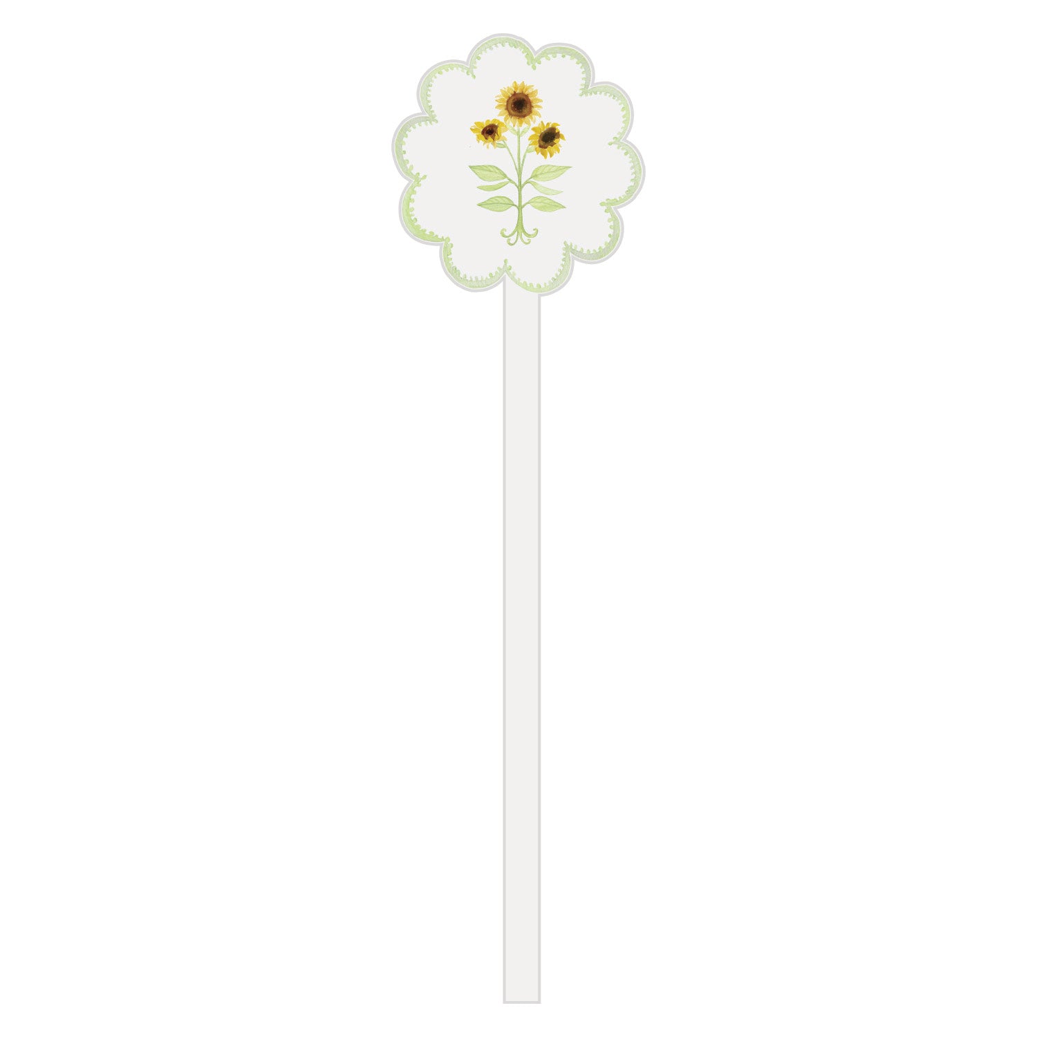sunflowers and stork | stir stick | die cut shape