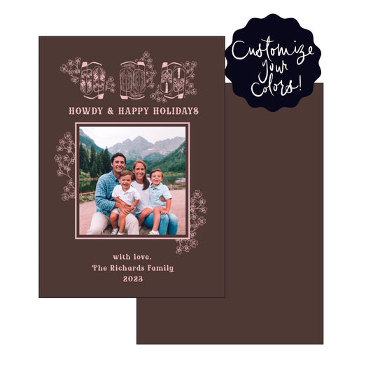 howdy and happy holidays | holiday card | foil-stamped
