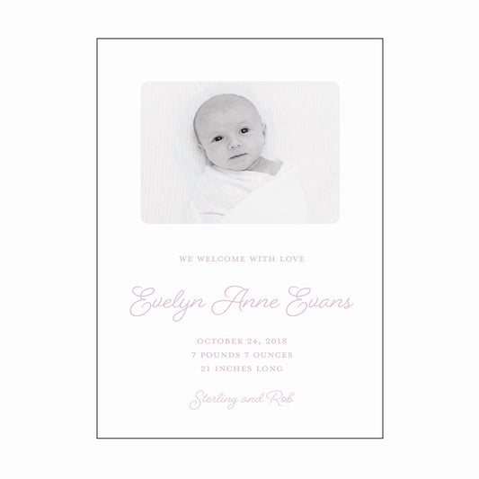 evelyn | birth announcement