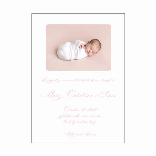 mary caroline | birth announcement
