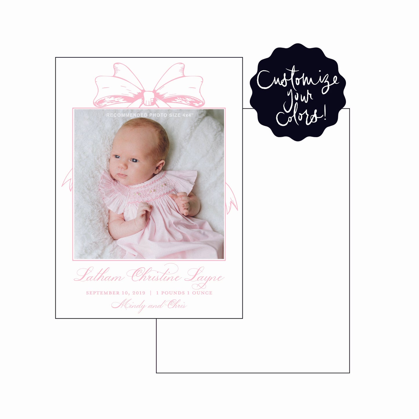 script bow | birth announcement