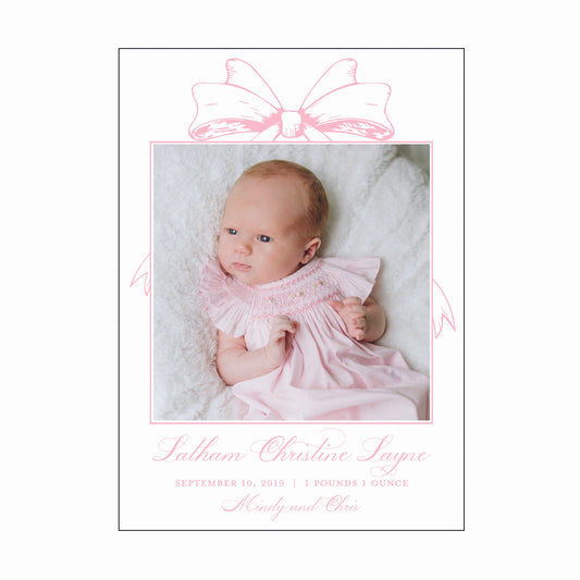 script bow | birth announcement