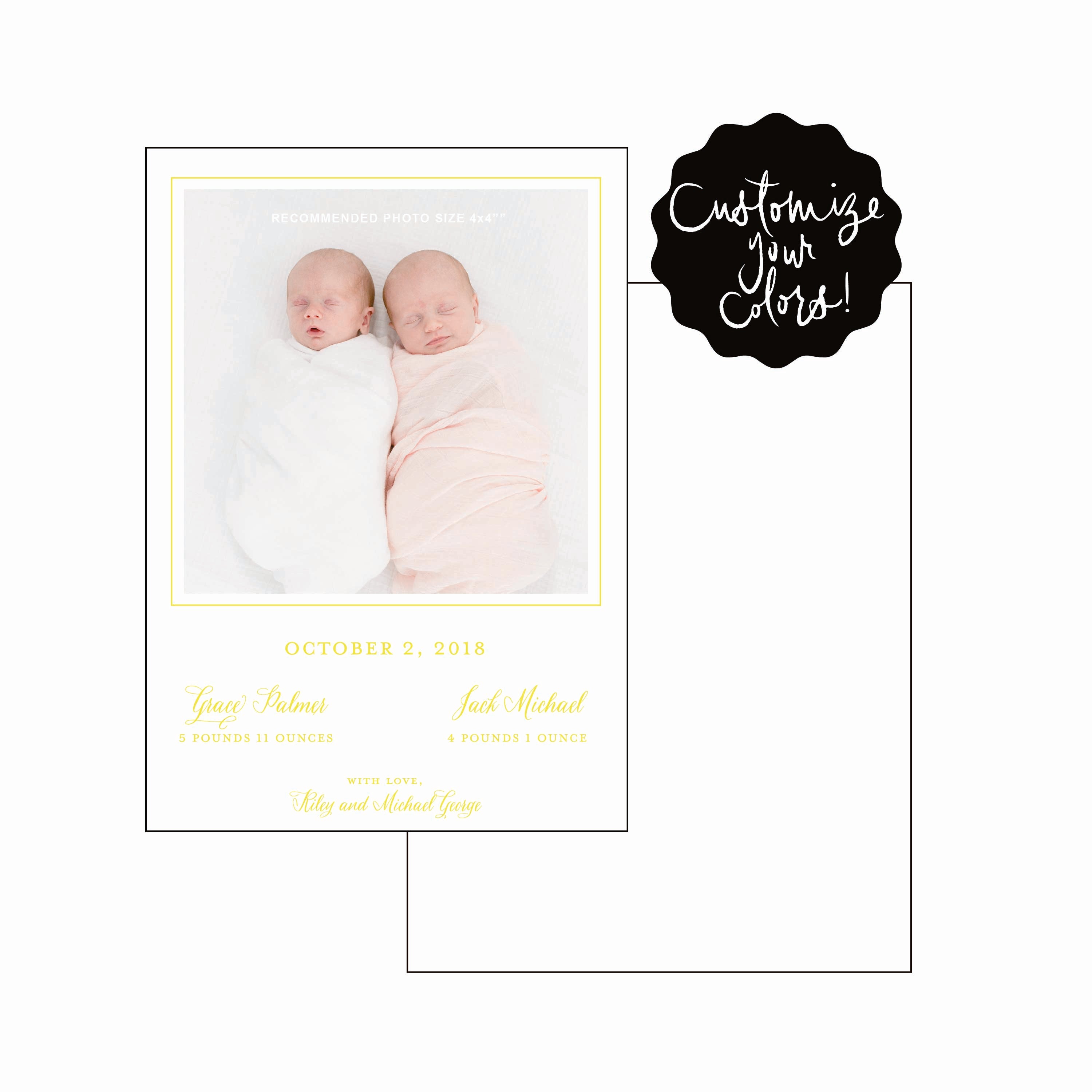 twins | birth announcement