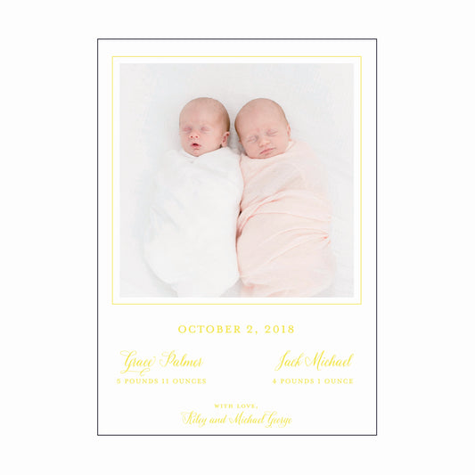 twins | birth announcement