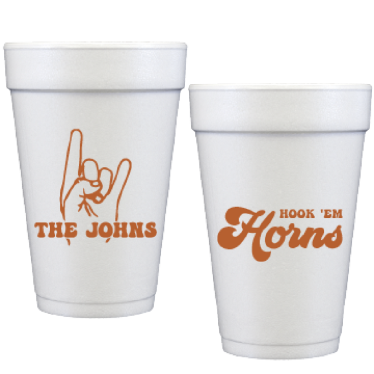 longhorn hook em | styrofoam cups