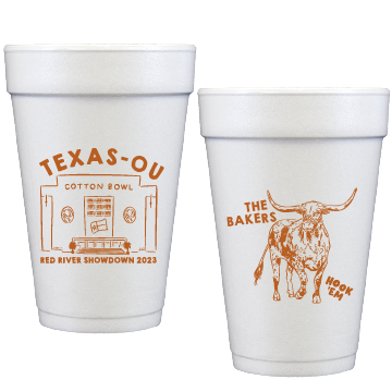 longhorn red river | styrofoam cups