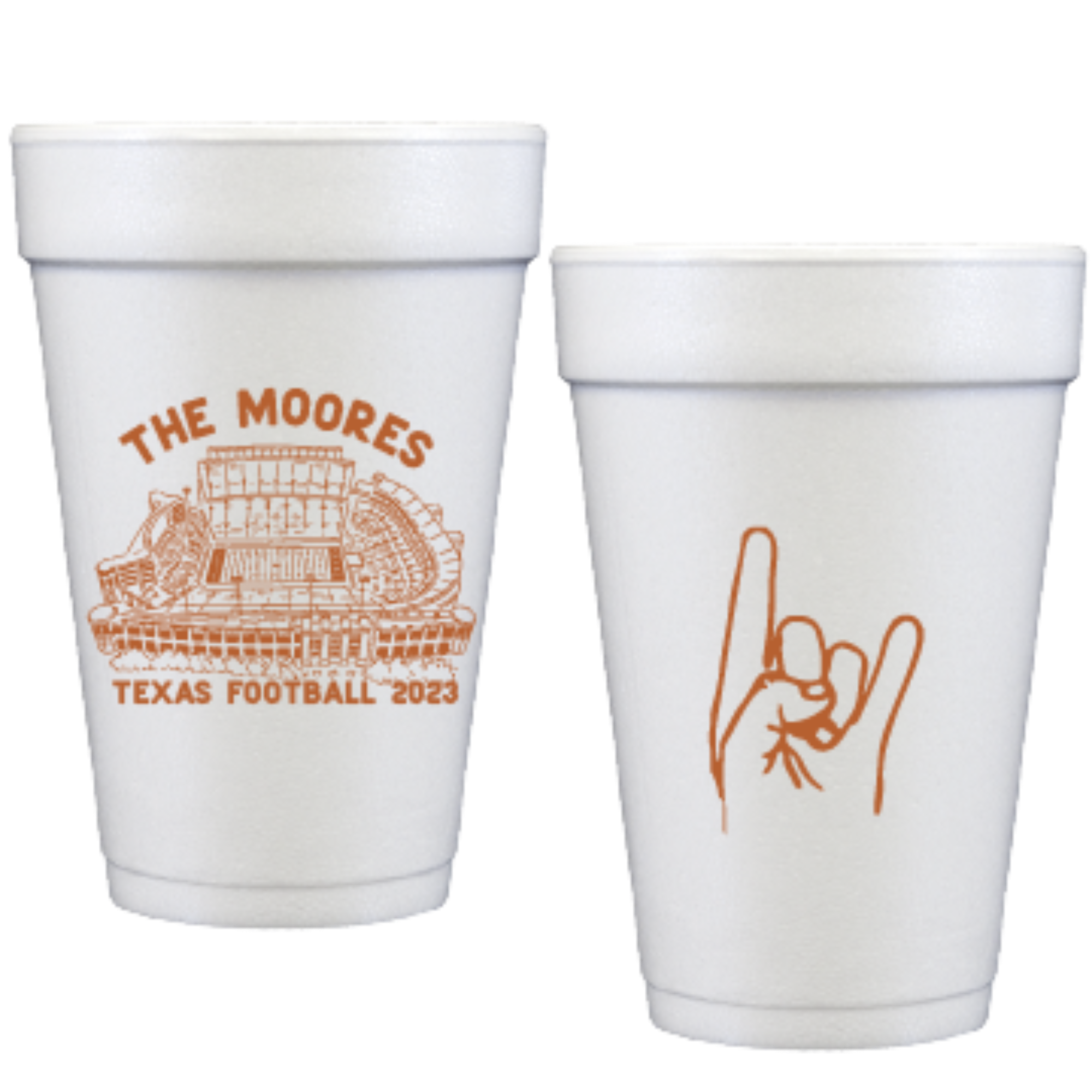 longhorn stadium sketch | styrofoam cups